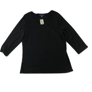 Karen Scott Women's Black Scoop Neck Top SZ L